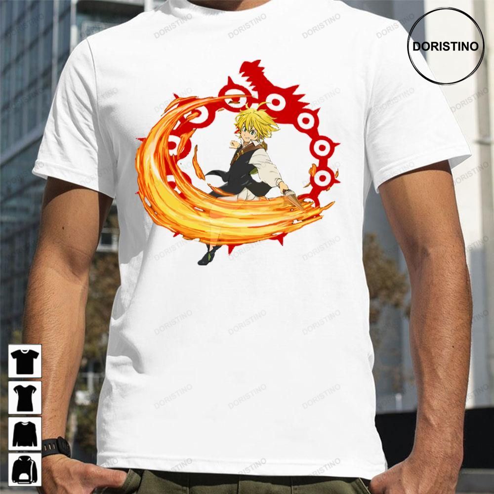 The Seven Deadly Sins Meliodas Wrath Sword Fire Awesome Shirts